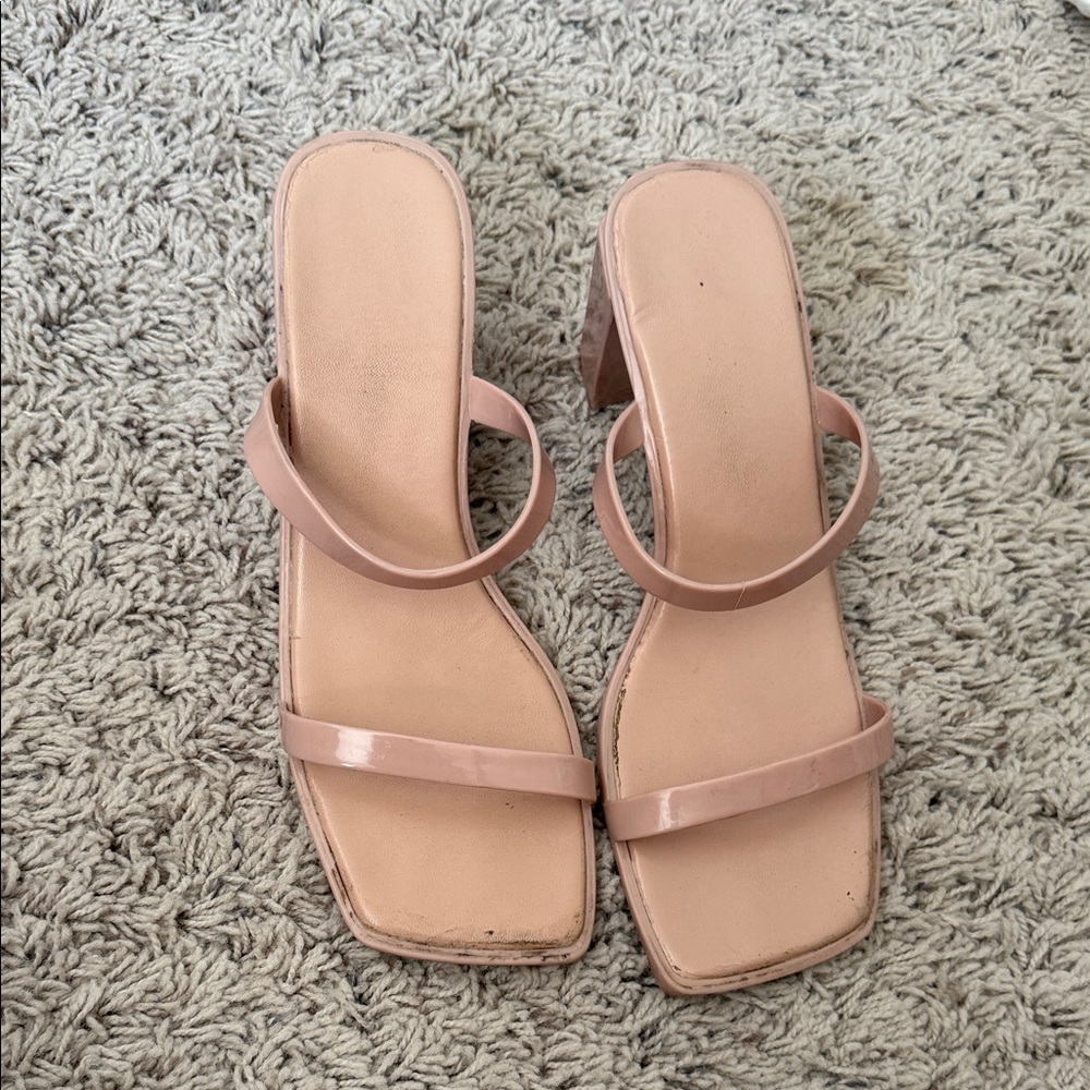 Women’s Jeffrey Campbell Blush Pink Heeled Sandals sz 9 cute!
